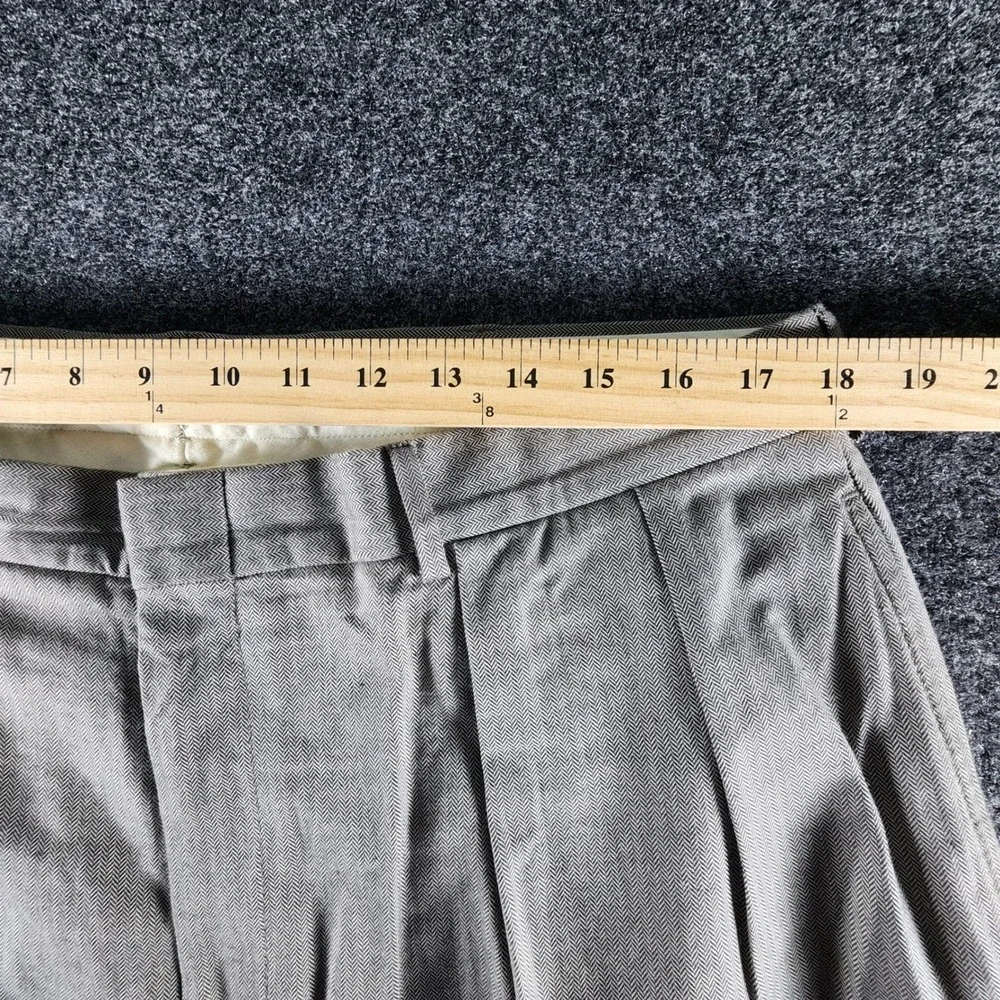 Polo Ralph Lauren Mens 38x32 Gray‎ Herringbone Pleated Cuffed Cotton Dress Pants
